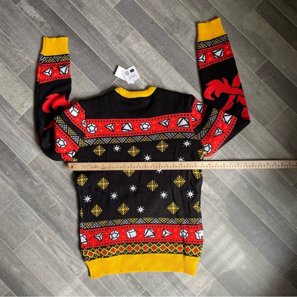 Dungeons And Dragons Ugly Christmas Sweater Mens Small- Gamestop Xmas NEW - Picture 7 of 8
